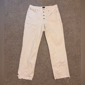J Crew High Rise Vintage Straight Jeans White